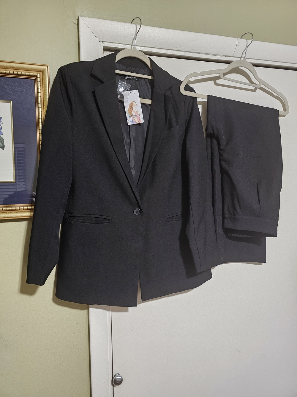 Classic Black Woman's Suit Blazer and Trousers - Tailored Look